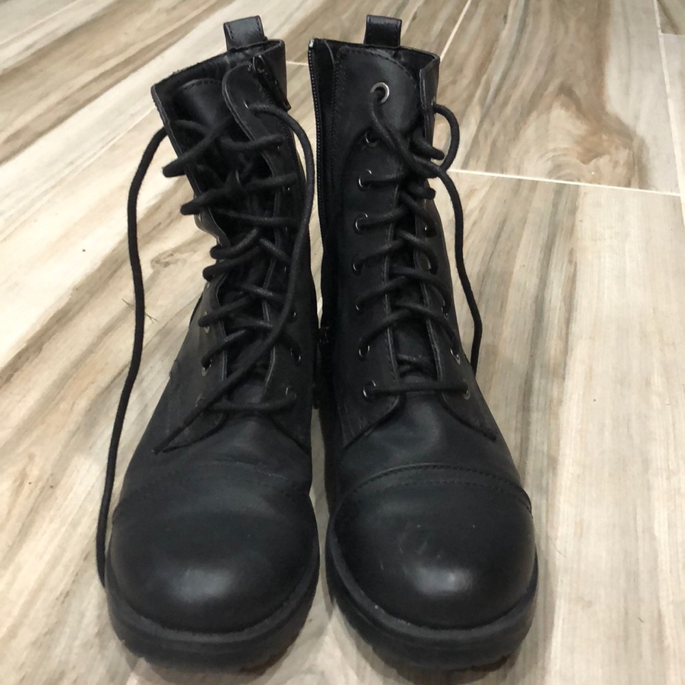 Black combat boots
